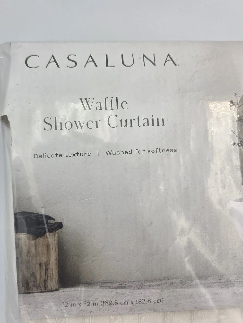 Casaluna White Waffle Shower Curtain 72 In X 72 In Nwt